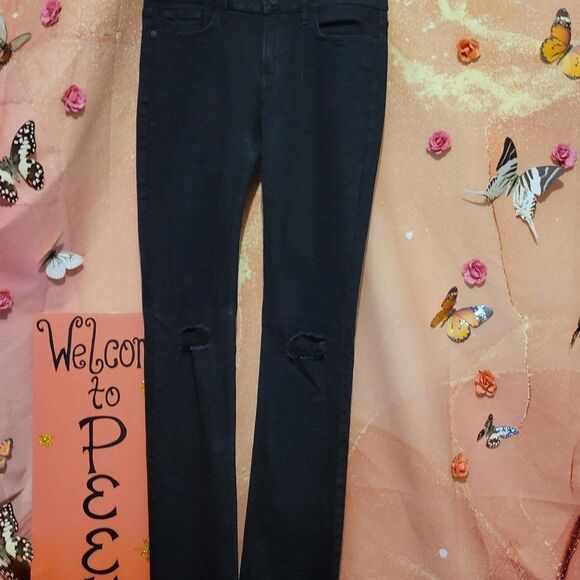 * *  CALVIN KLEIN  BLACK JEANS high waisted boot cut - Picture 1 of 14